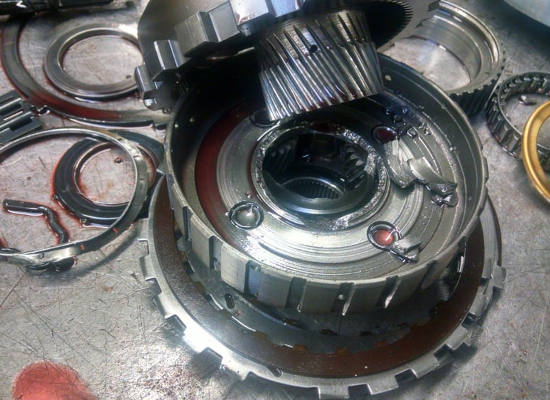 transmission parts on table